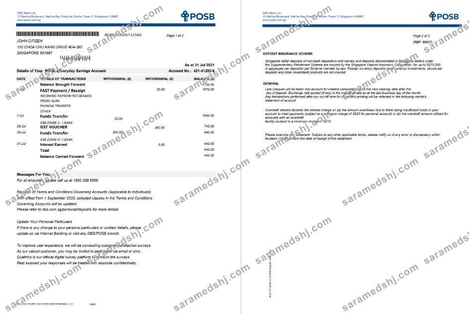 Singapore DBS 2 pages